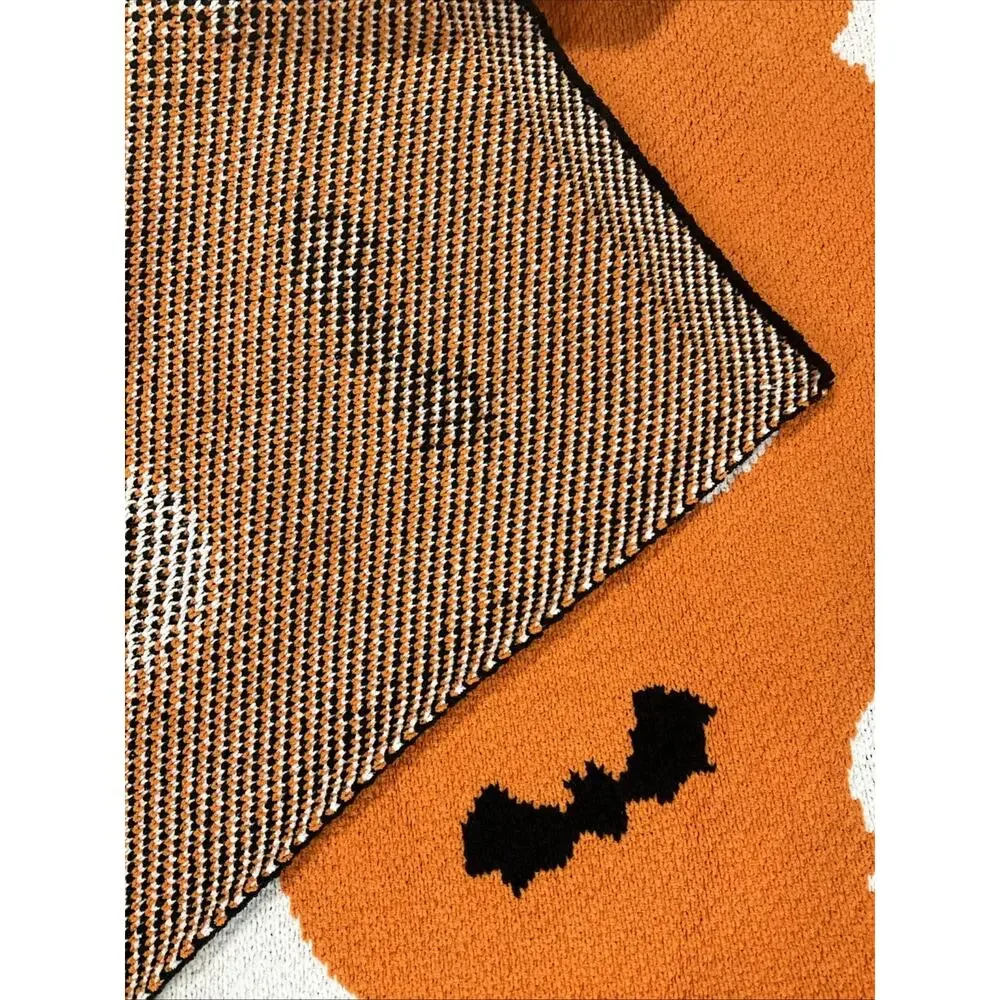 AMELIE HOME Soft Thick Knit Halloween Ghost Bat Blanket Throw Blanket 50